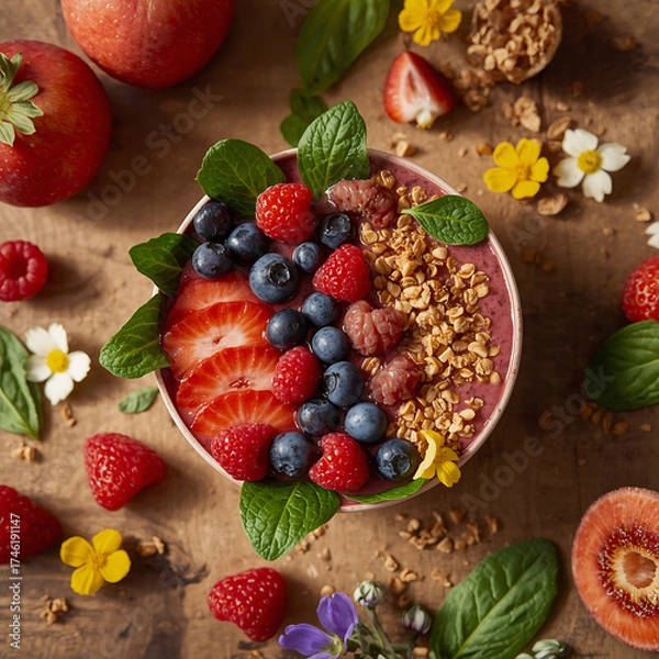 Obraz healthy breakfast with berries