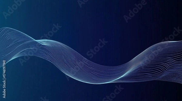 Fototapeta Abstract Waveform on a Dark Blue Background