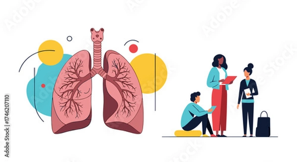 Fototapeta Understanding the human respiratory system and its importance for overall health and well-being.