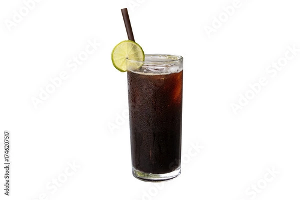 Fototapeta roasted coffee amaricano iced with honey lemon cold drinks no sugar menu tasty