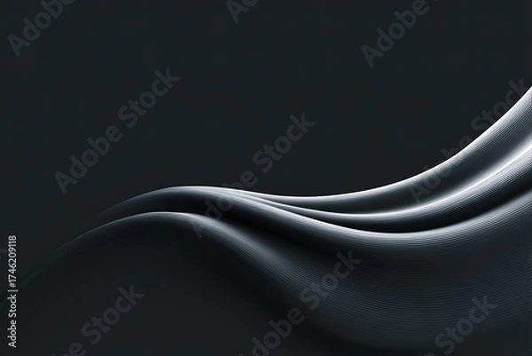 Fototapeta Elegant Flowing Lines with Dark Background for Textures and Designs
