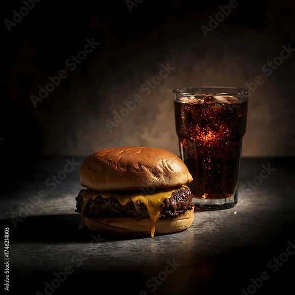 Obraz glass of cola and ice