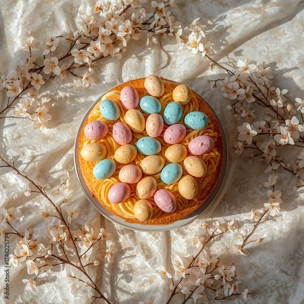 Obraz easter eggs in a basket