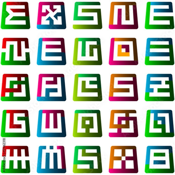 Fototapeta Graphic elements set. Vector illustration.