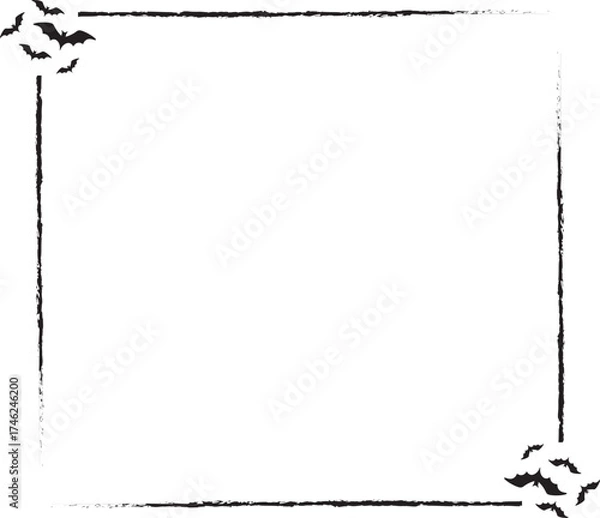 Obraz Halloween Bats Frame , Flying Bats Border Design	