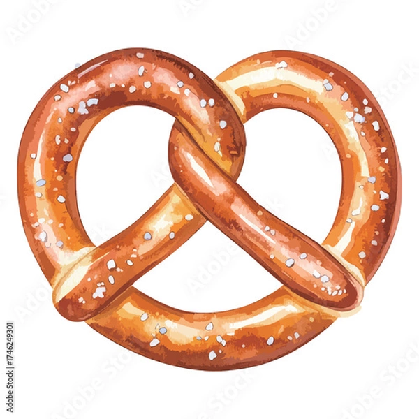 Fototapeta プレッツェルのパンの水彩風イラスト　生成AI