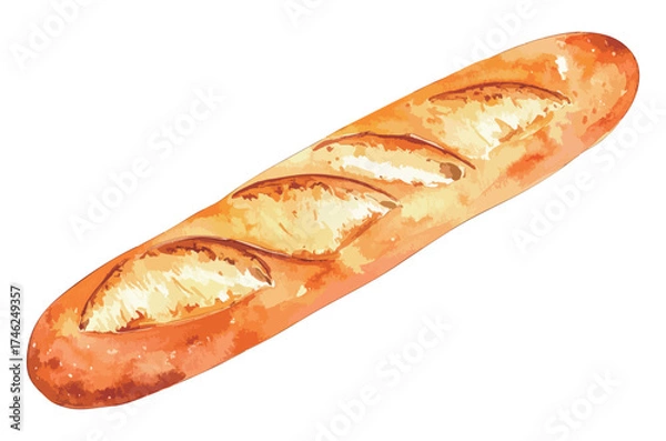 Fototapeta バゲットの水彩風イラスト　生成AI