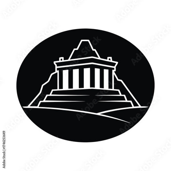 Fototapeta Ancient Site Minimal Vector Symbol