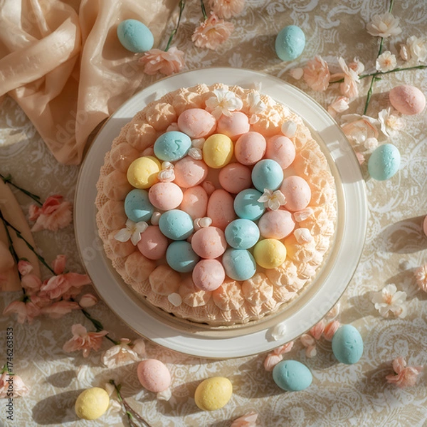 Obraz Colorful candies and powder close-up