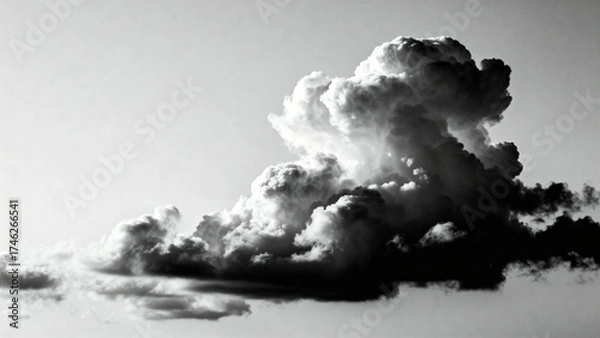 Fototapeta Black and white cloud formation in sky