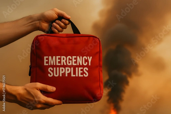 Obraz Emergency first aid kit in hands