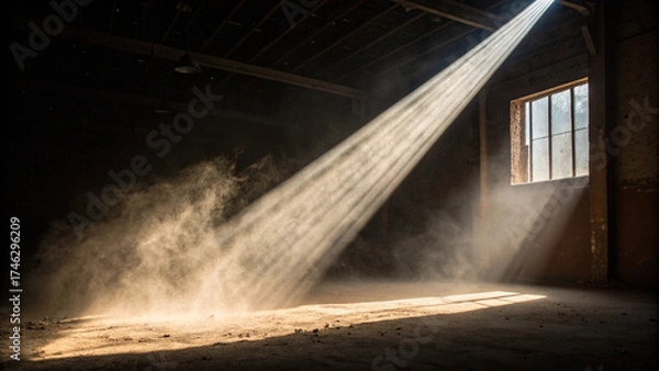 Obraz Dusty Warehouse Light Beam