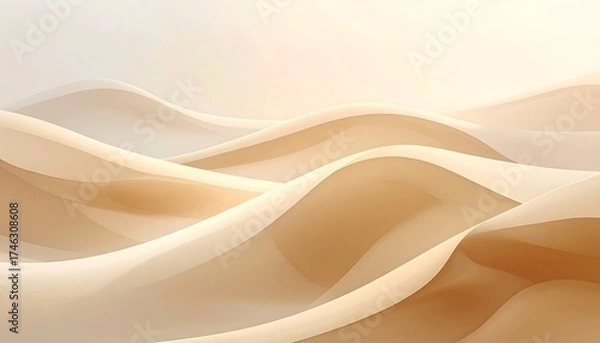Obraz Abstract image of layered, flowing, desert-like sand dune forms