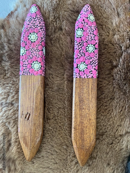 Obraz Aboriginal wooden clapsticks