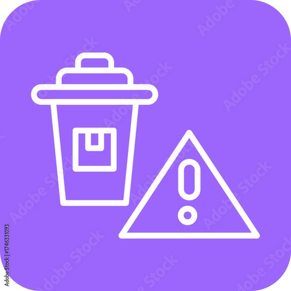 Fototapeta Waste Import Ban Icon Style