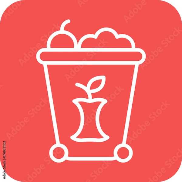 Fototapeta Food Waste Icon Style