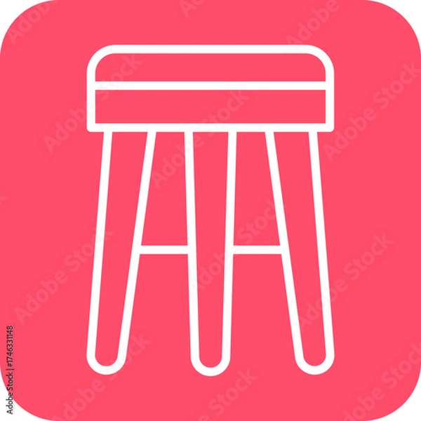 Fototapeta Bar Stool Icon Style
