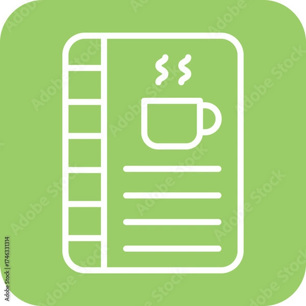 Fototapeta Coffee Card Icon Style