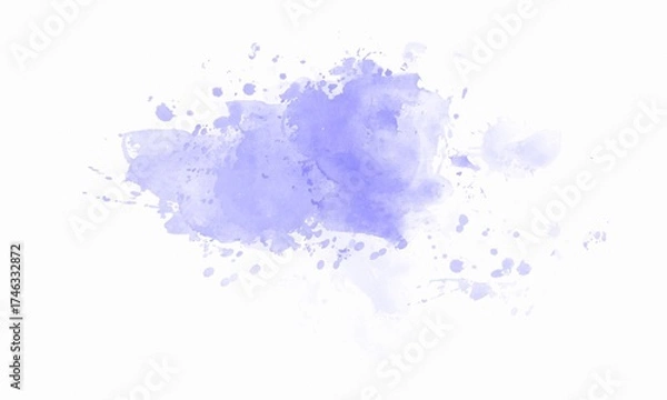 Obraz Abstract PNG Blue Watercolor Paint Splatter on Transparent Background