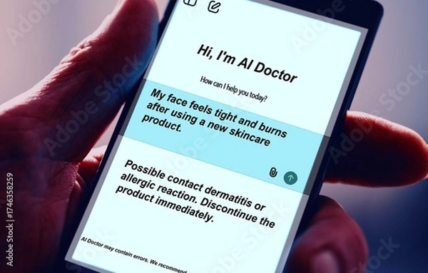 Fototapeta Artificial Intelligence-Based Healthcare Mobile App My face