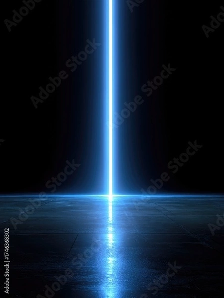 Obraz Radiant light beam emitting sparkles in a dark space environment captivating trail of magic glow and flare effects