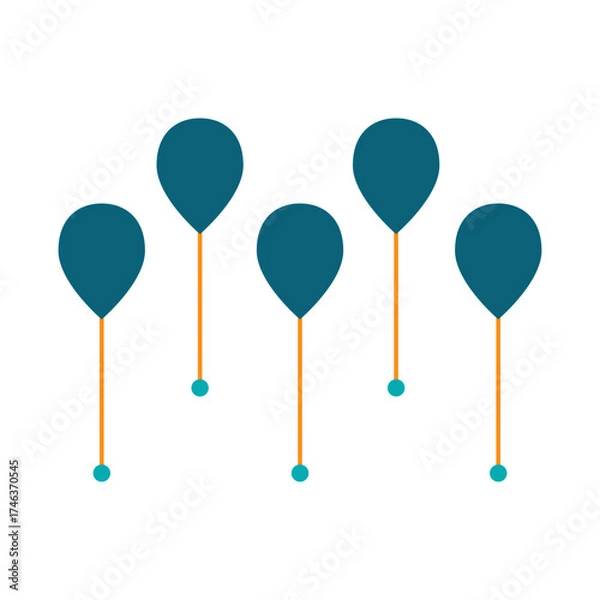 Obraz Minimal infographic design featuring balloon-shaped icons with lines, representing ideas, growth, and creativity in a clean visual layout.