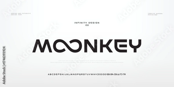 Fototapeta Abstract digital modern alphabet fonts. Typography technology electronic dance music future creative font. vector illustraion