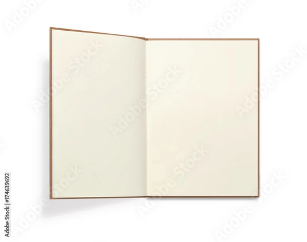 Fototapeta Open notebook isolated on white background.