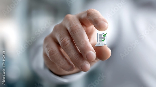 Fototapeta Digital checklist management office image professional setting close-up efficiency and productivity