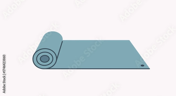 Fototapeta Rolled out mat illustration for exercise and fitness concept vector design