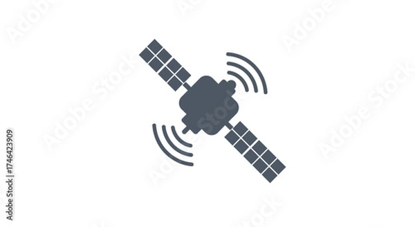 Fototapeta Satellite illustration on white background technology and communication