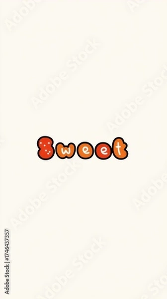 Fototapeta A playful, colorful depiction of the word "sweet" in a fun font, suggesting a lighthearted, cheerful theme.