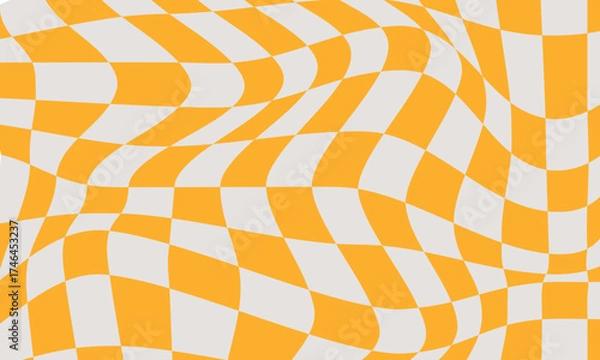 Fototapeta Groovy hippie checkerboard background