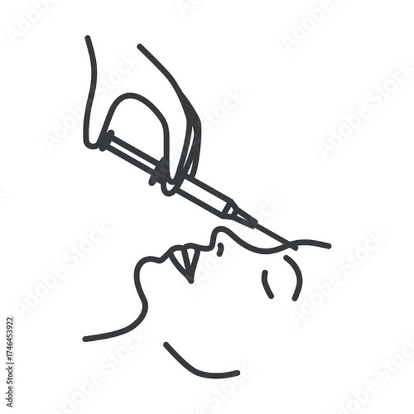 Fototapeta injections in the forehead