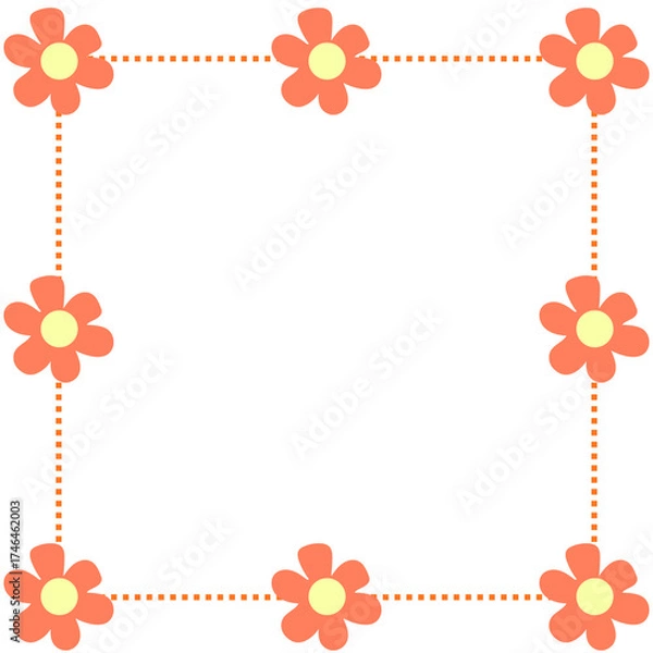 Fototapeta frame with flowers.