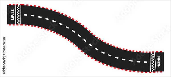 Fototapeta aspalt race track. start to finish vector