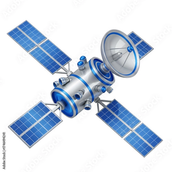 Fototapeta Communication Satellite Device on transparent background