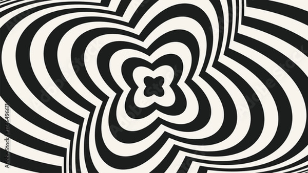 Fototapeta Abstract hypnotic striped lines. Psychedelic background design. Vector