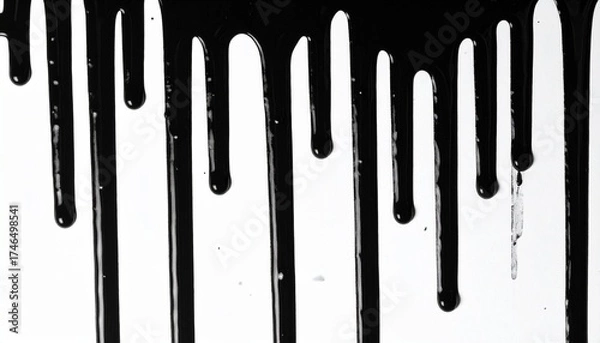 Obraz black ink flow and drip pattern