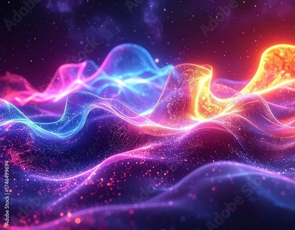 Obraz Abstract Light Waves—Futuristic Technology Motion Background