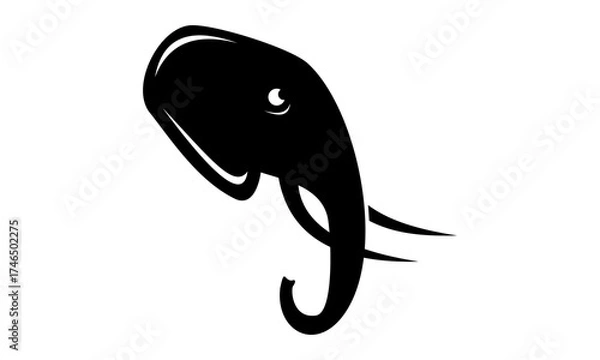 Obraz elephant head silhouette vector