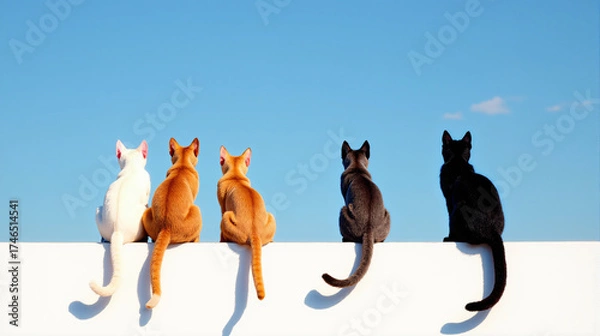 Fototapeta silhouette of cats