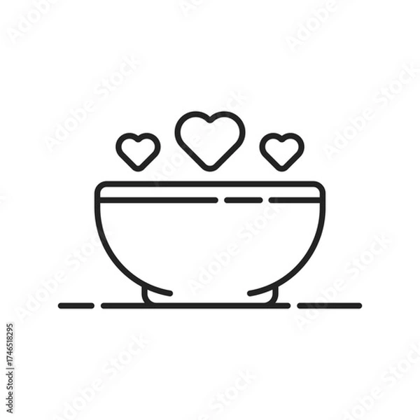 Obraz black thin line hearts with deep plate icon