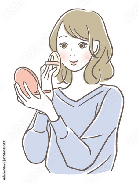 Fototapeta 化粧をする笑顔の女性