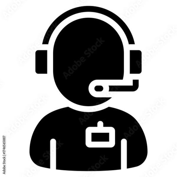 Fototapeta Mission Control Agent Icon