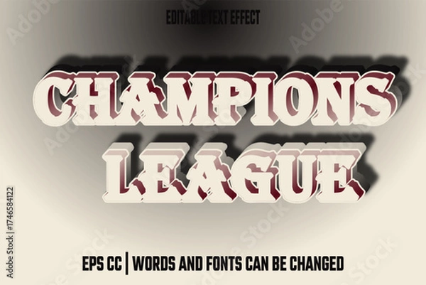 Obraz editable champions league text effects
