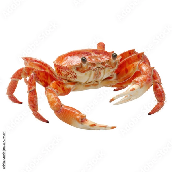 Obraz Detailed close-up of a vibrant red crab with intricate shell patterns and lively features