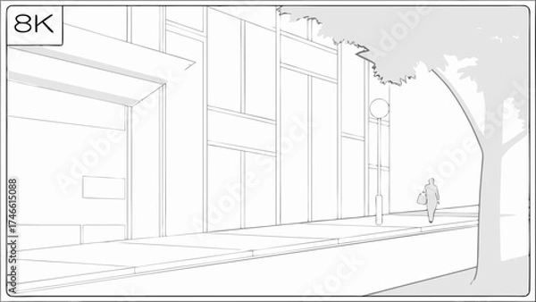 Fototapeta Urban Cityscape Sketch.
