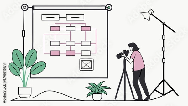 Fototapeta Workflow Photography Setup for Digital Content Creation.