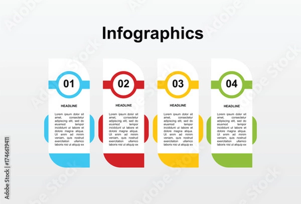 Fototapeta Infographic this creative template showcases four options with informative text for presentations.